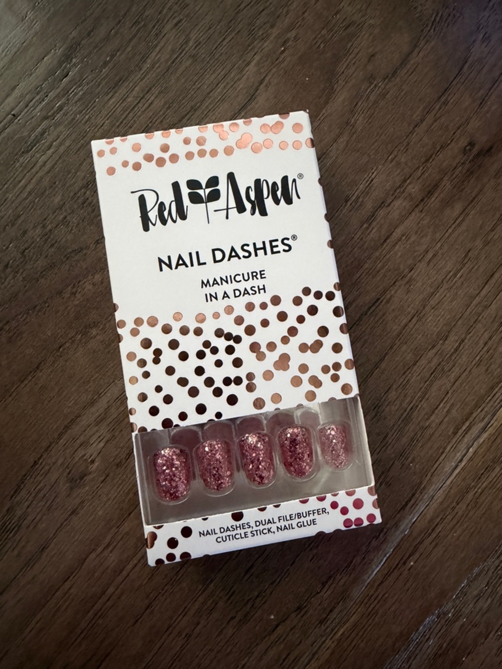 Red Aspen Nail Dashes - If The Tiara Fits Glitter Press-On Nails
